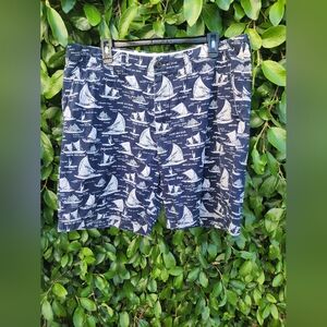 J Crew Men's Blue Size 36W All Over Sailboat Ship Print